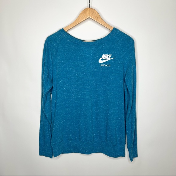Nike | Sweaters | Nike Just Do It Women Large Blue Sweatshirt | Poshmark